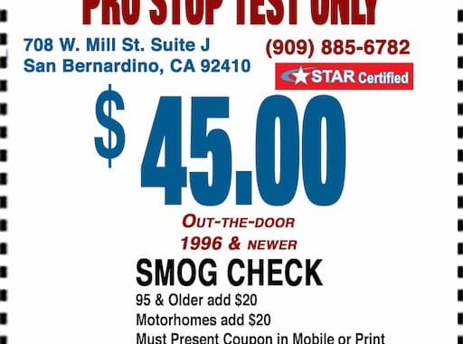 Smog Check Coupon San Bernardino